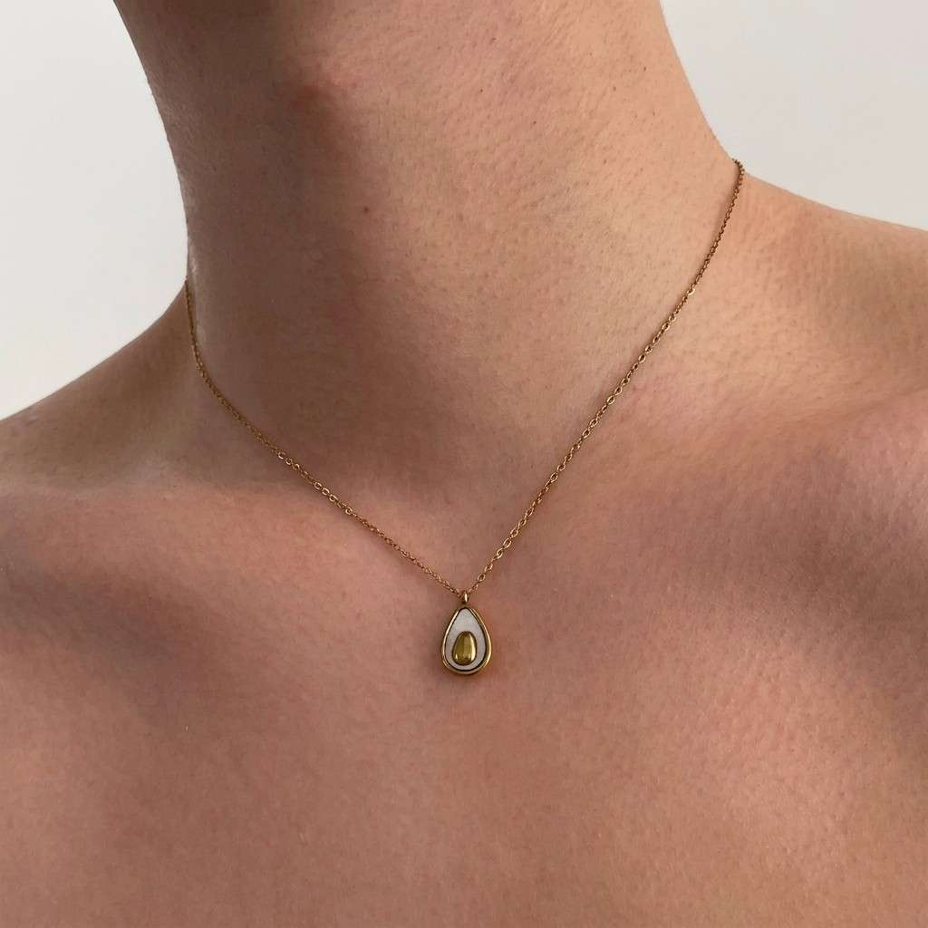 Avocado Pendant Titanium Steel Necklace