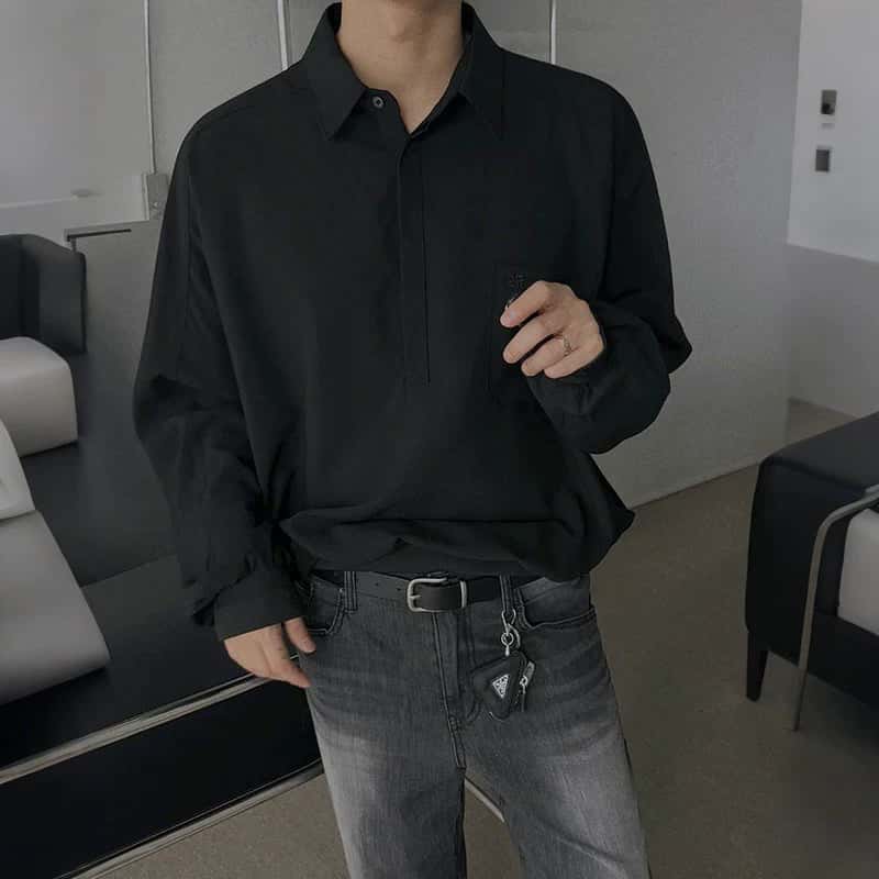 Casual Loose Fit Long Sleeve Shirt