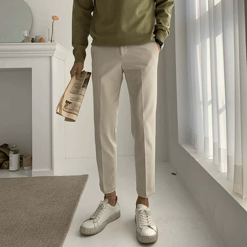 Casual Straight Leg Slim Pants