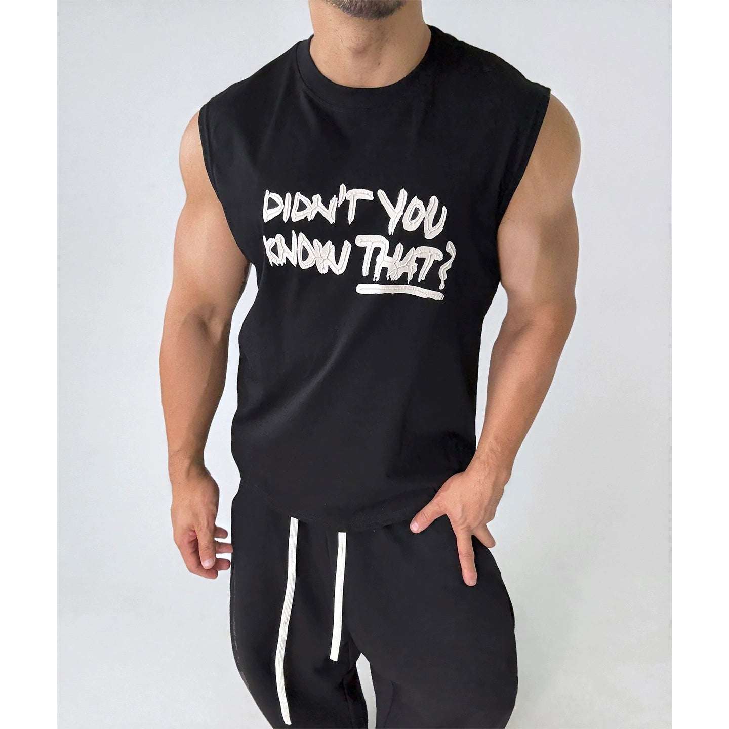 Cotton Muscle Fit Graphic Vest