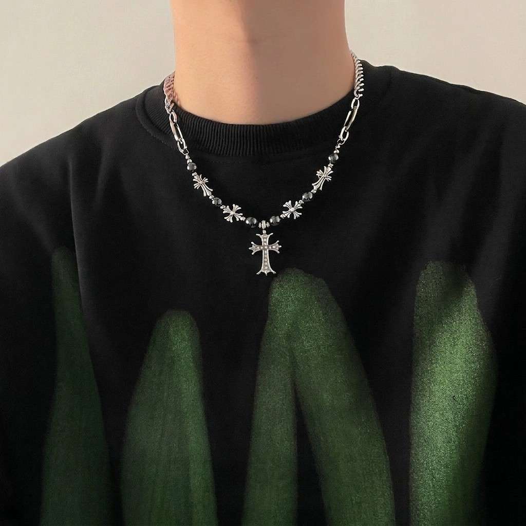 Cross Pearl Splicing Necklace