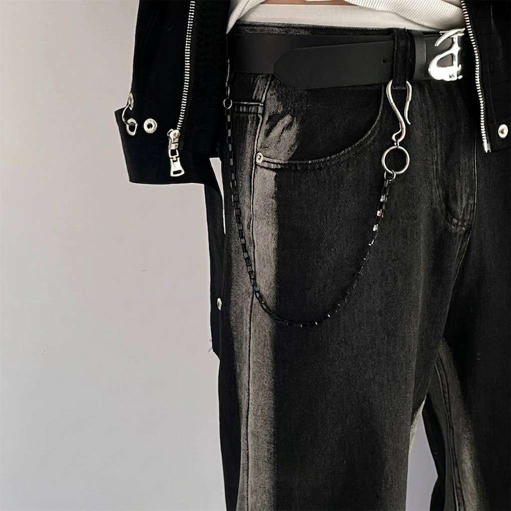 Cross Pendant Leather Belt Chain
