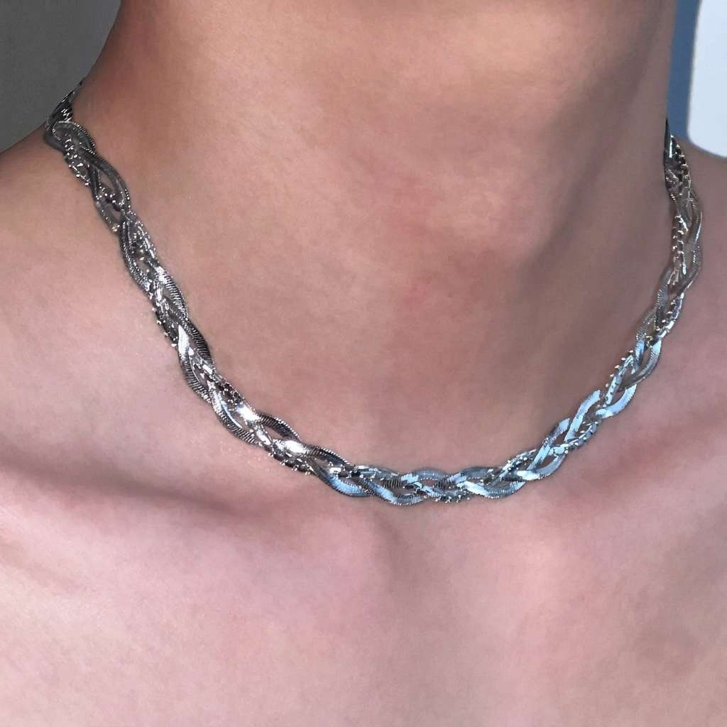 Titanium Steel Twisted Snake Chain Necklace