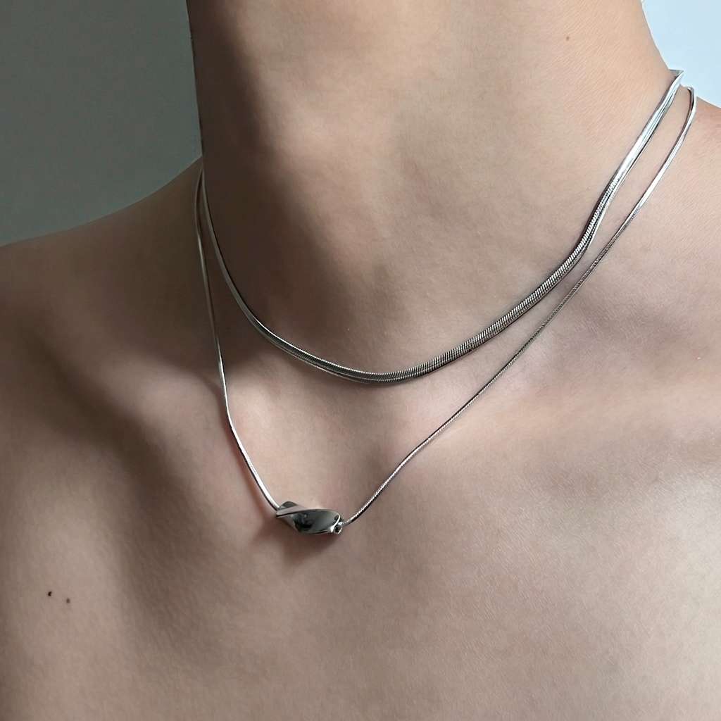 Titanium Steel Spiral Layered Necklace
