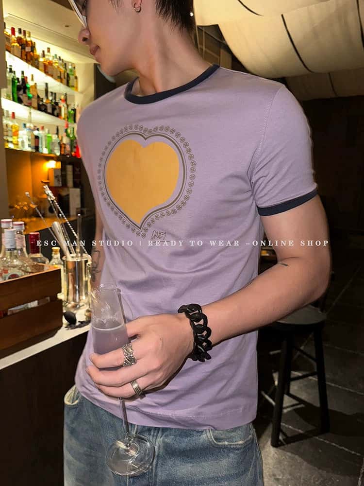 Heart Graphic Cotton Casual T-shirt