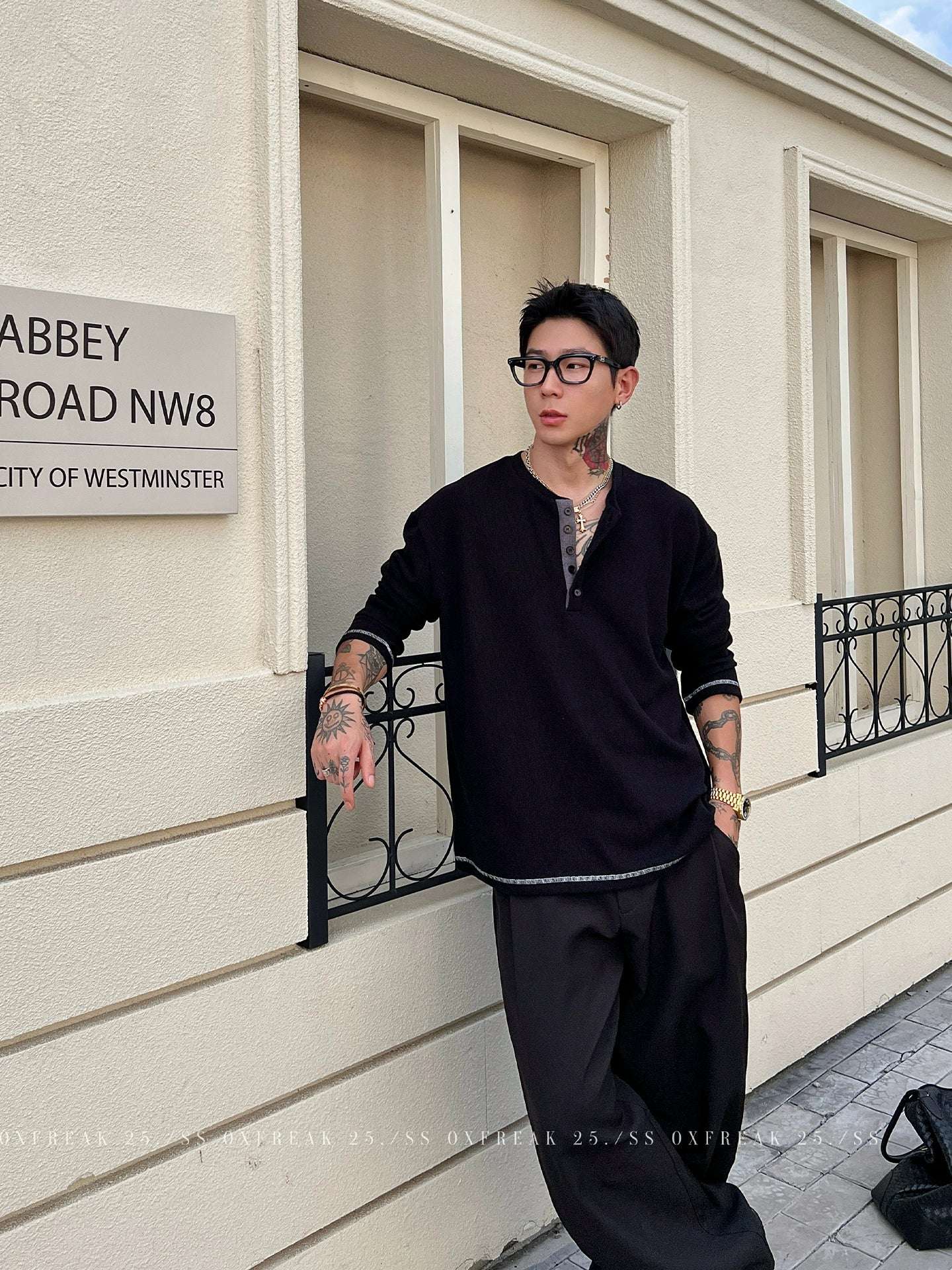 Pull Henley en Maille à Col Encolure