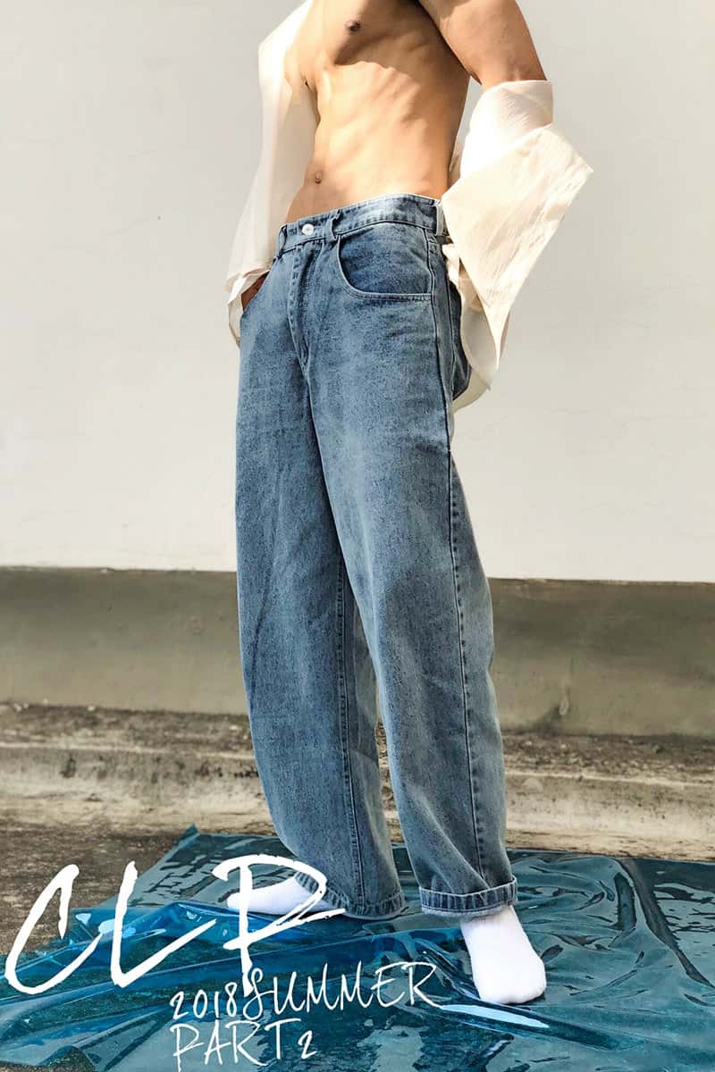 Jeans vintage à jambe large et coupe ample