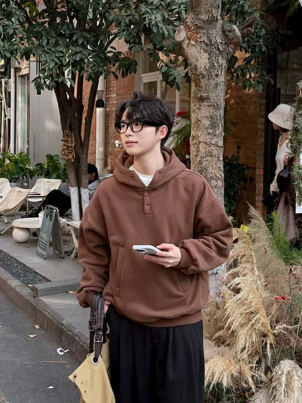 Fleece-Lined Pullover Hoodie