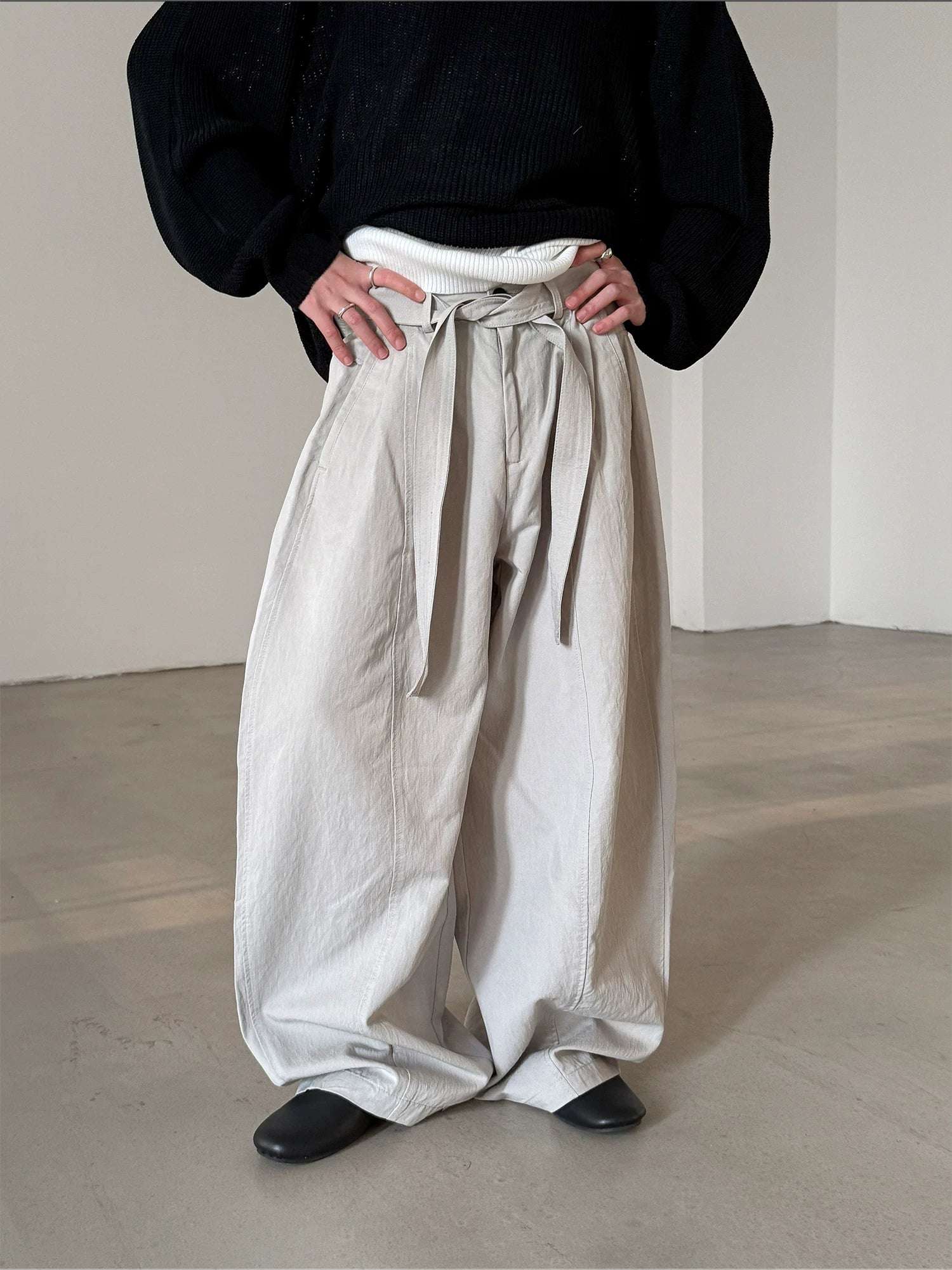 Pantaloni wide-leg con coulisse in Tencel di lioocell