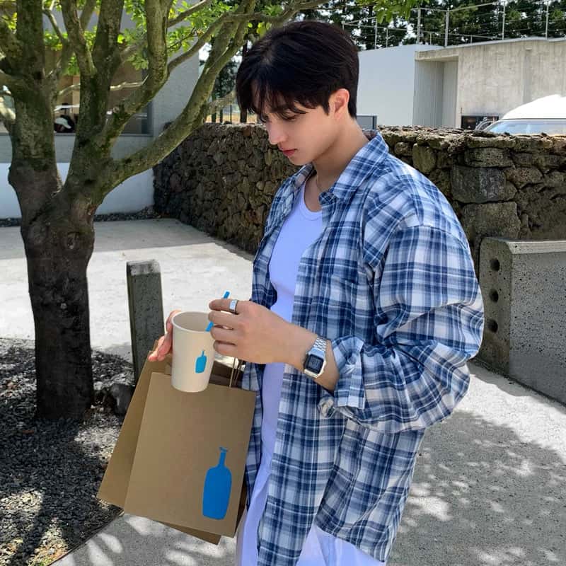 Plaid Long Sleeve Casual Button Down Shirt