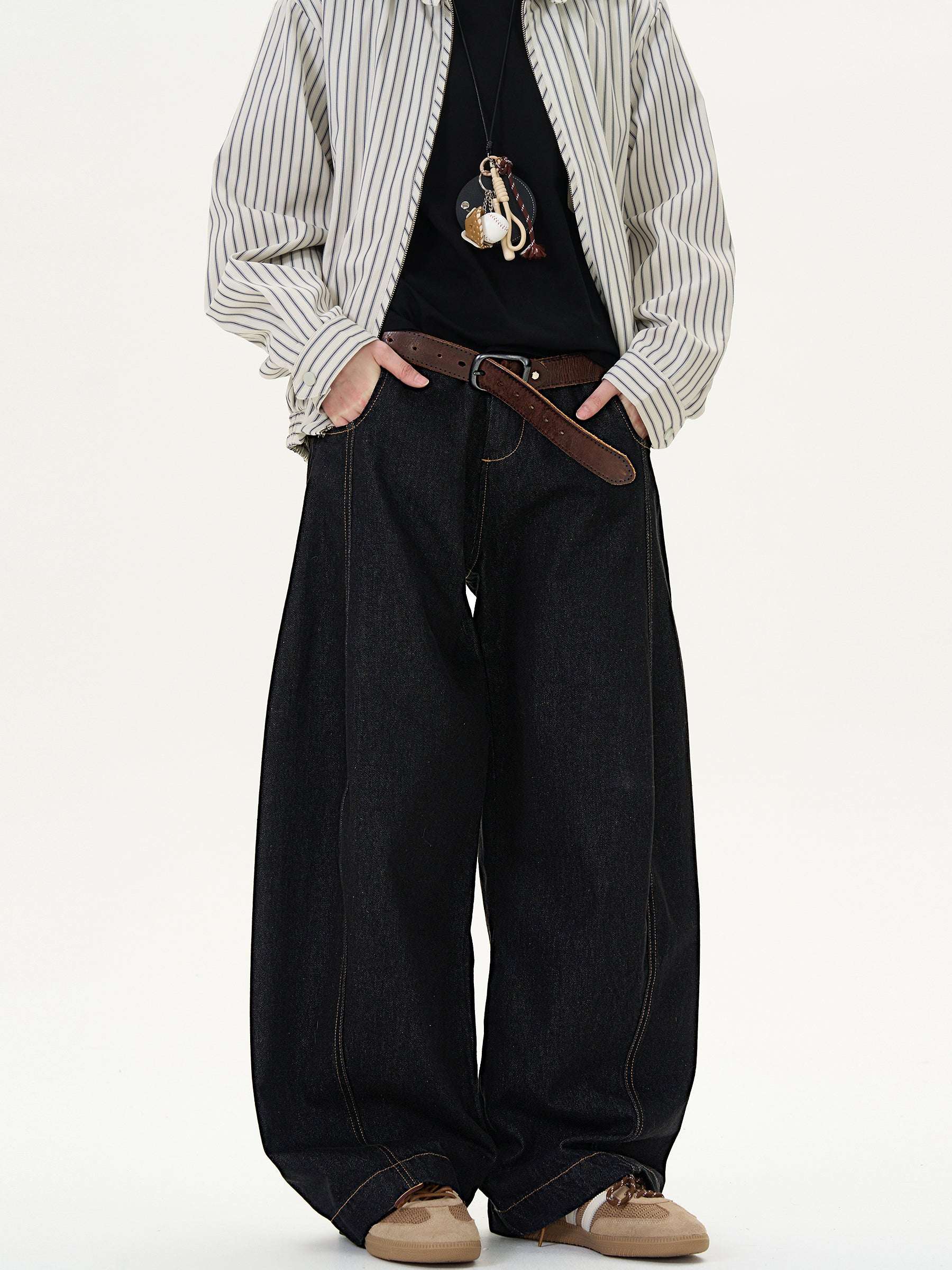 Retro Wide-Leg Loose Denim Pants