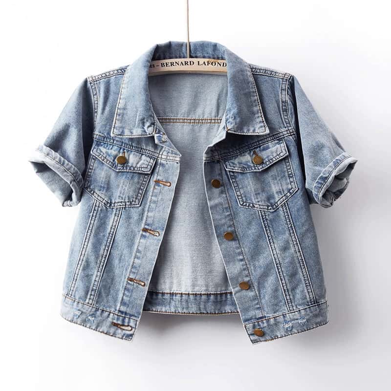 Veste en jean slim à manches courtes