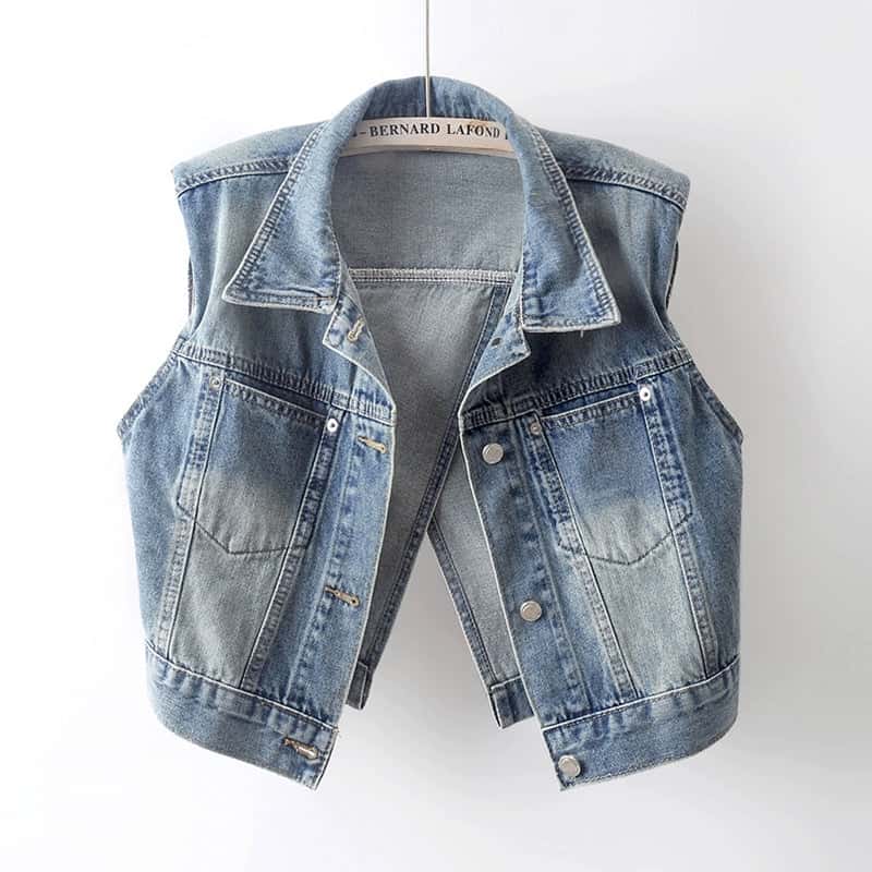 Jeansweste ärmellos mit Schlitz hinten