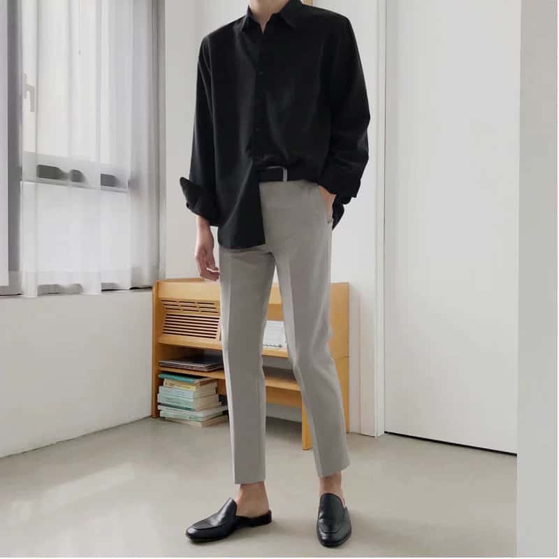 Slim-Fit Cropped Casual Pants