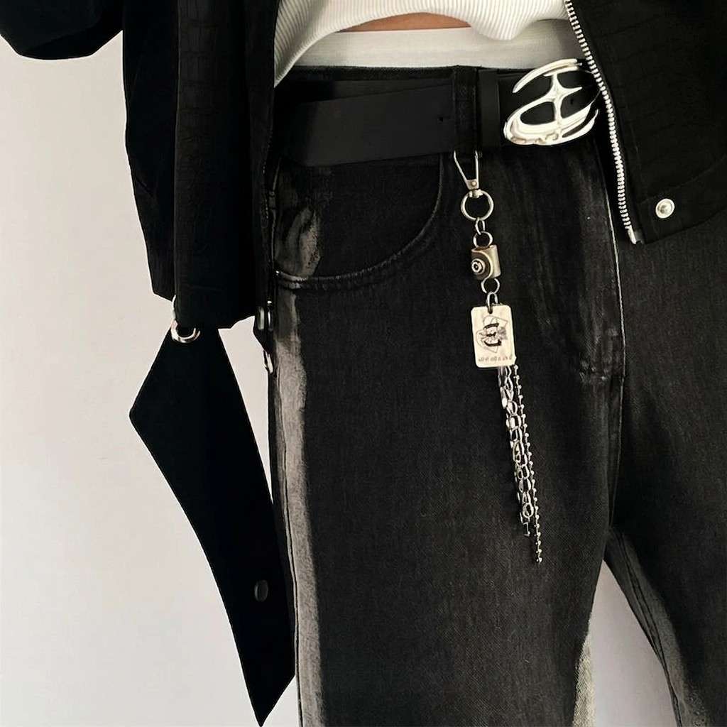 Square Portrait Pendant Chain Pants Belt