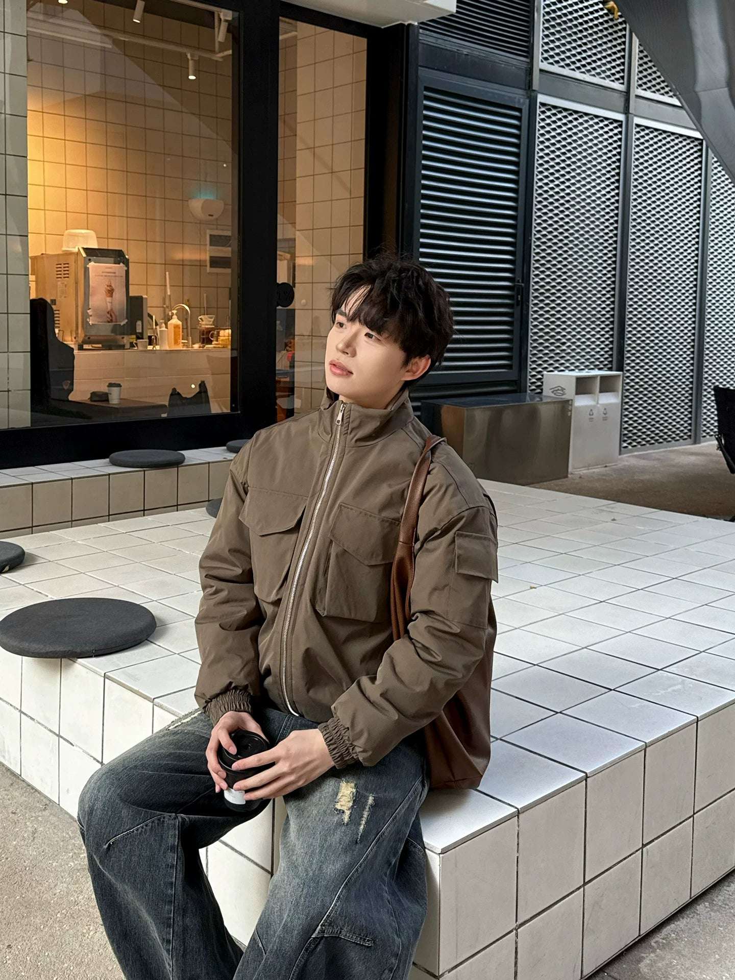 Stand-Collar Double Pocket Insulated Jacket