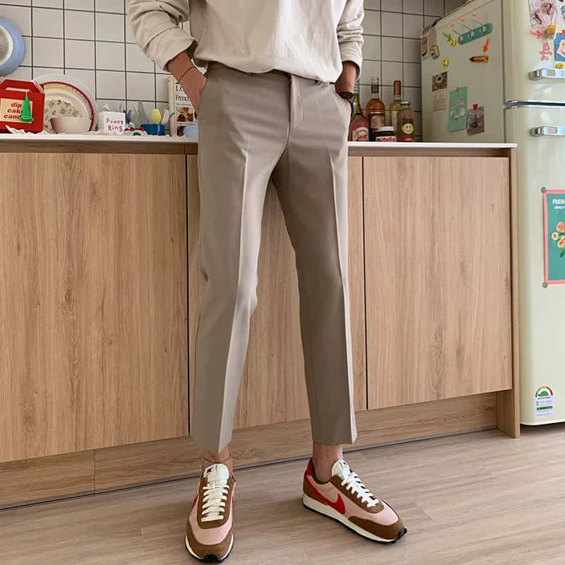 Straight Leg Cropped Casual Pants