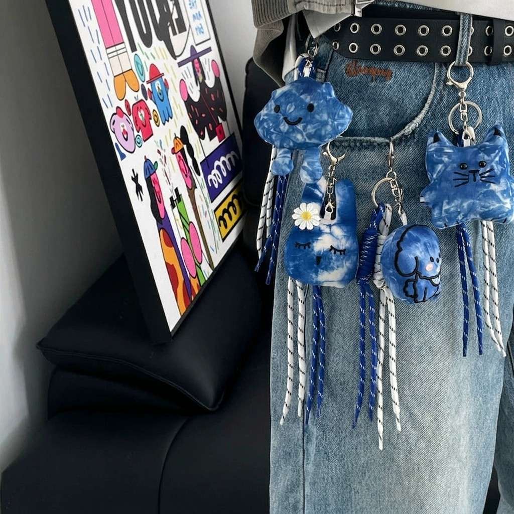 Tie-Dye Cloud Puppy Pants Chain Belt